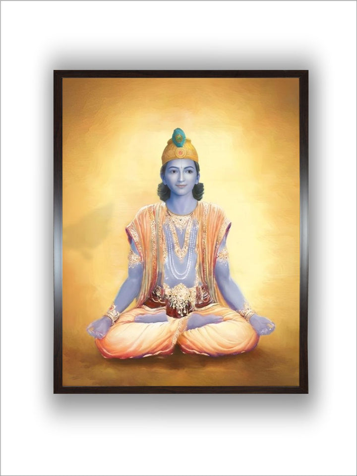 "Meditiating Lord Krishna Wall Art''