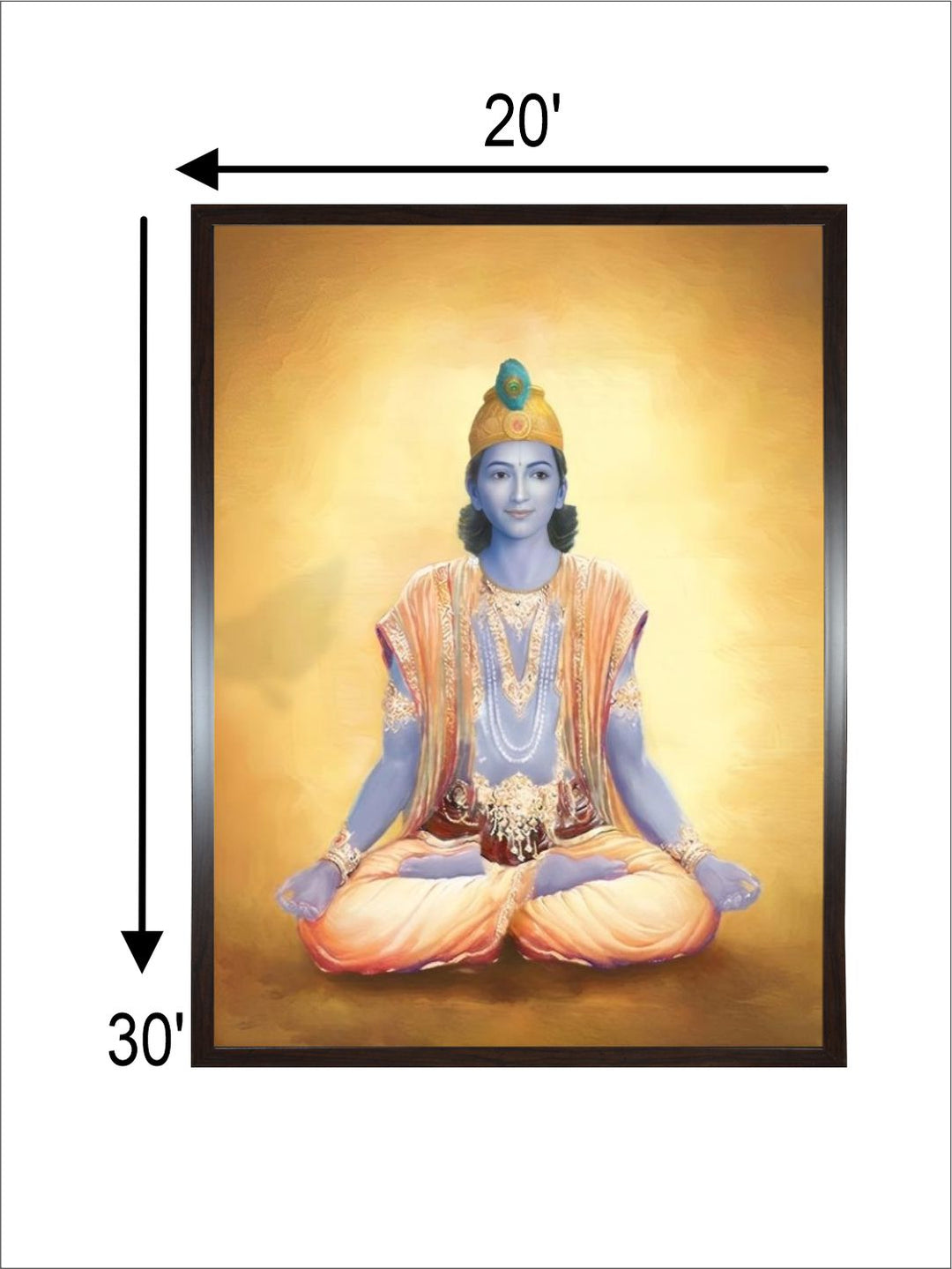 "Meditiating Lord Krishna Wall Art''