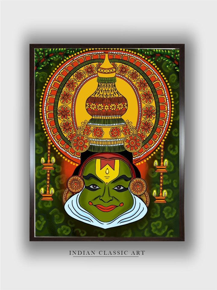 "Kathakali Dancer Painting Canvas Wall Art''