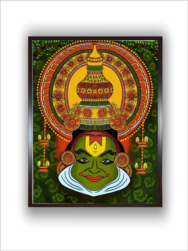 "Kathakali Dancer Painting Canvas Wall Art''