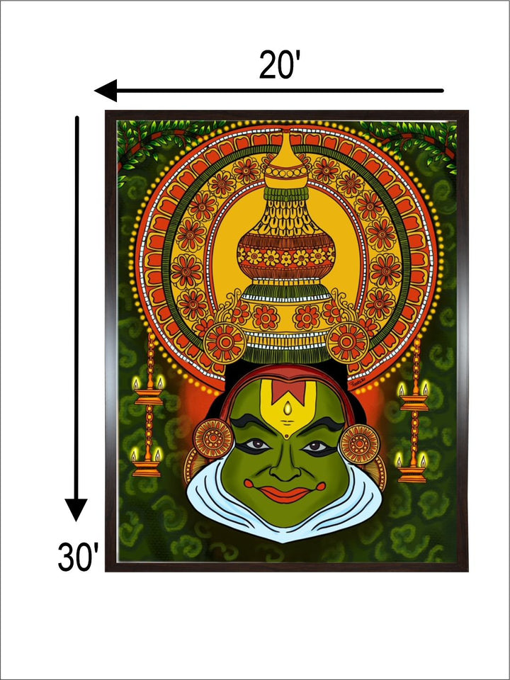 "Kathakali Dancer Painting Canvas Wall Art''