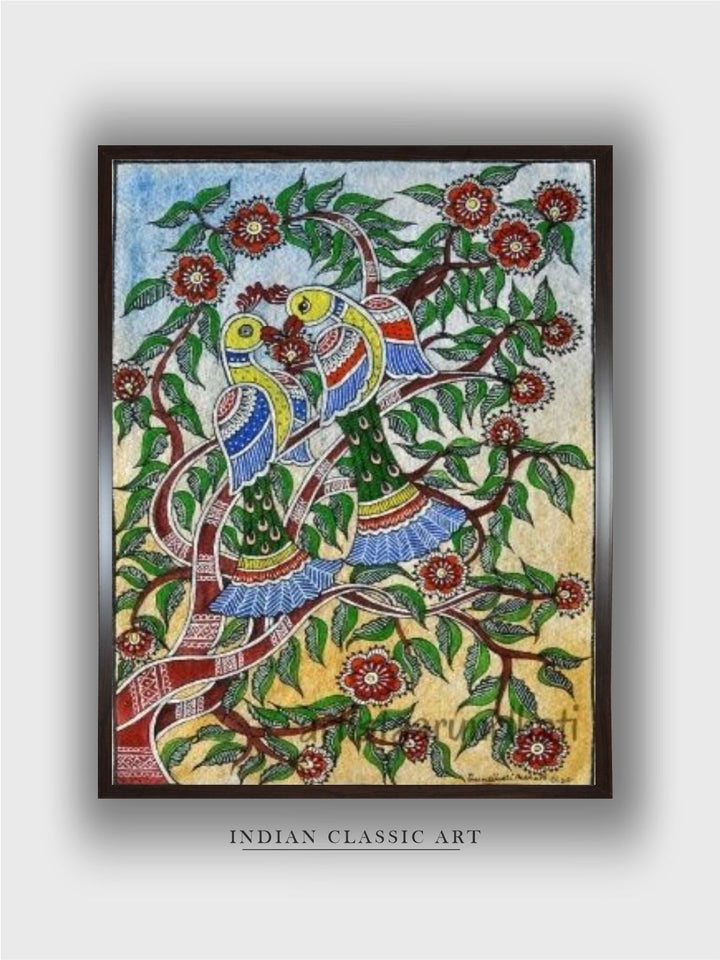 "Madhubani Indian Folk Wall Art''