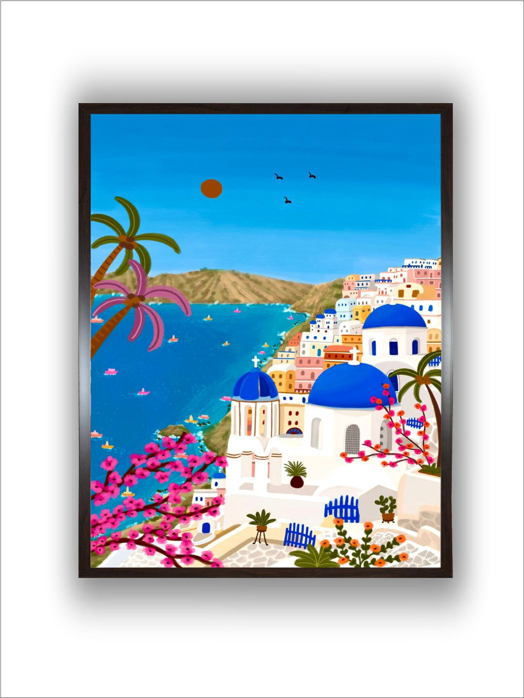 "Santorini Canvas Wall Art''
