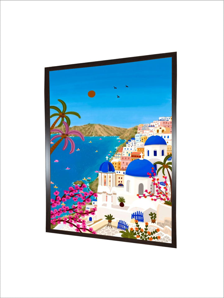 "Santorini Canvas Wall Art''