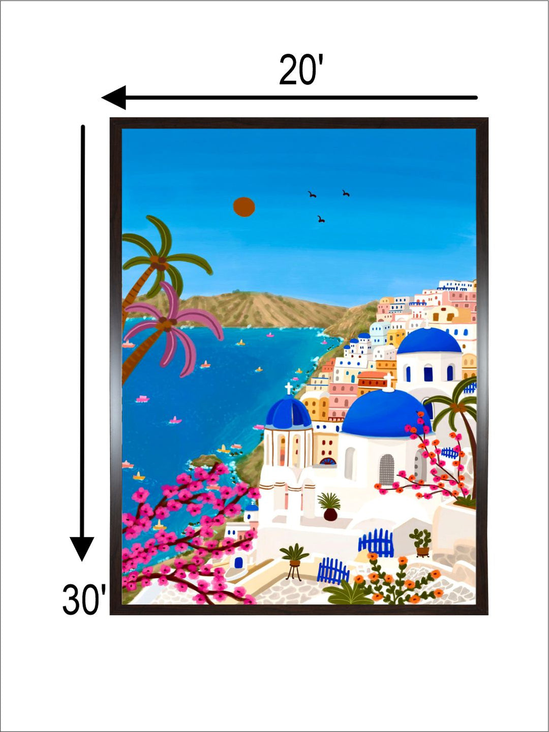 "Santorini Canvas Wall Art''