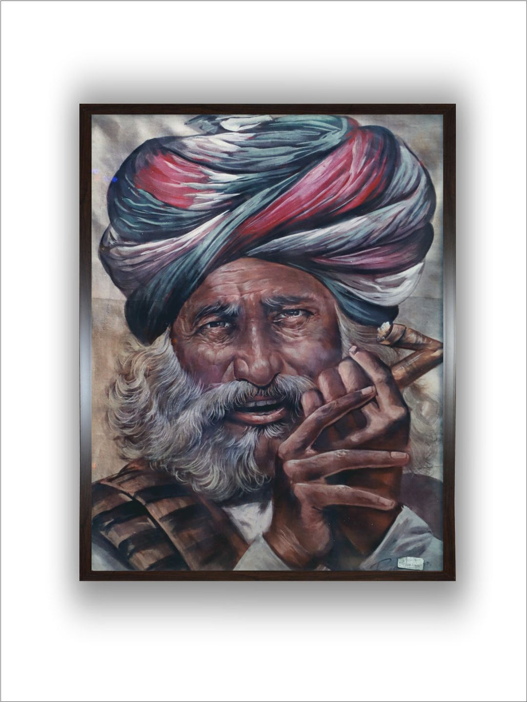 "Rajasthani Man with Hukkah''