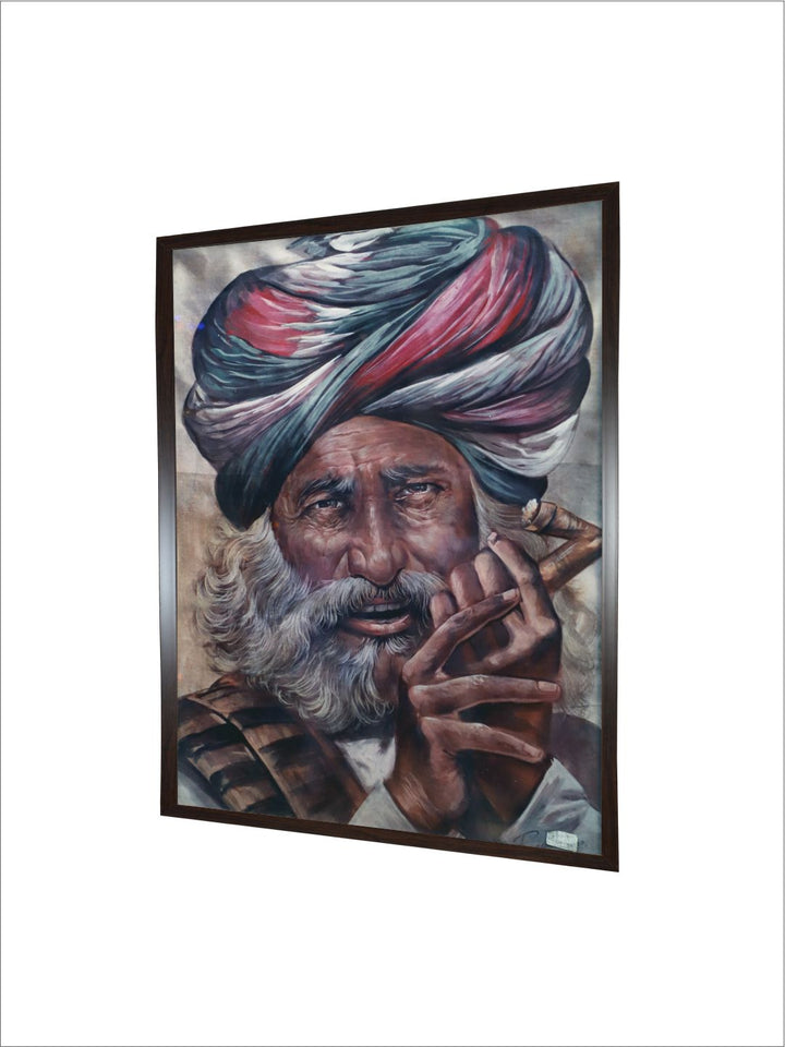 "Rajasthani Man with Hukkah''