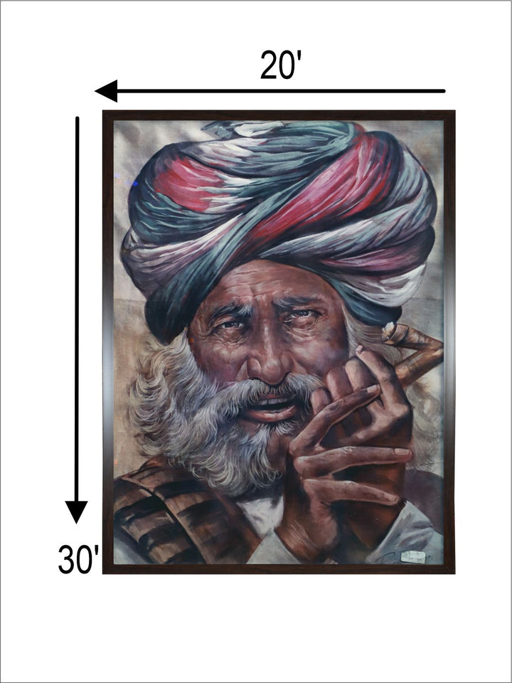 "Rajasthani Man with Hukkah''