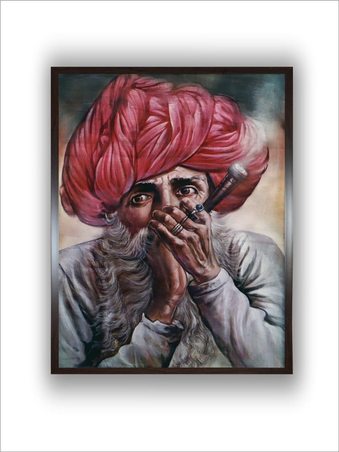 "Rajasthani Man with Hukkah''
