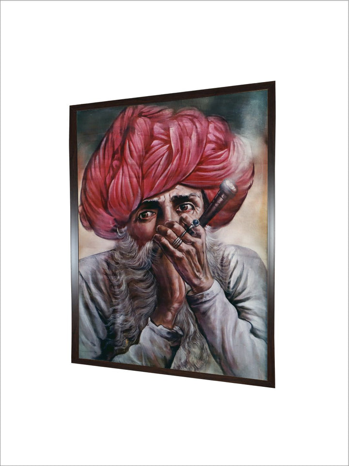 "Rajasthani Man with Hukkah''
