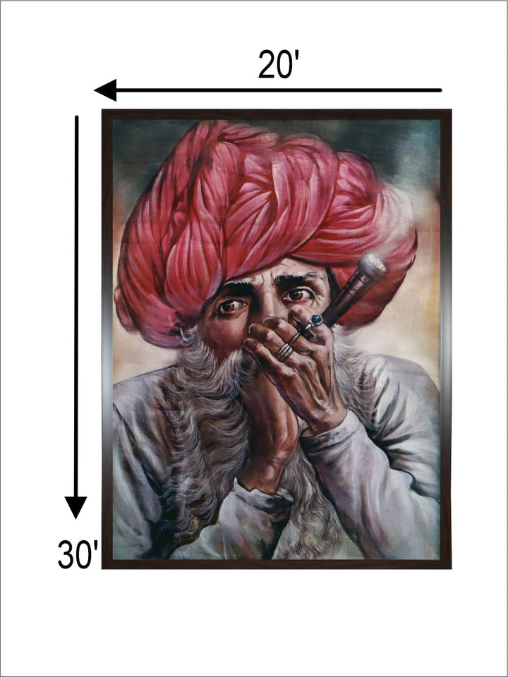 "Rajasthani Man with Hukkah''