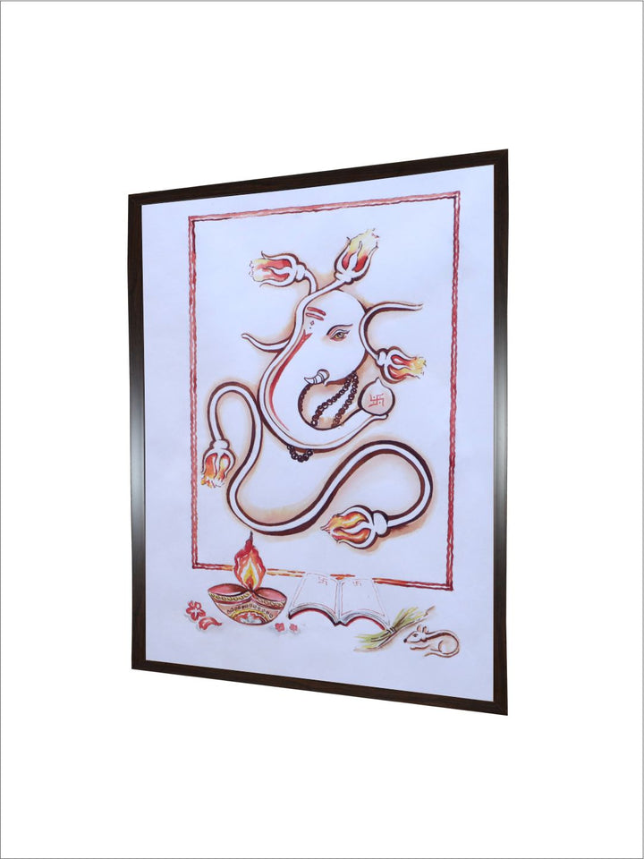 "Ganesh Ji Framed Painting Wall Art''