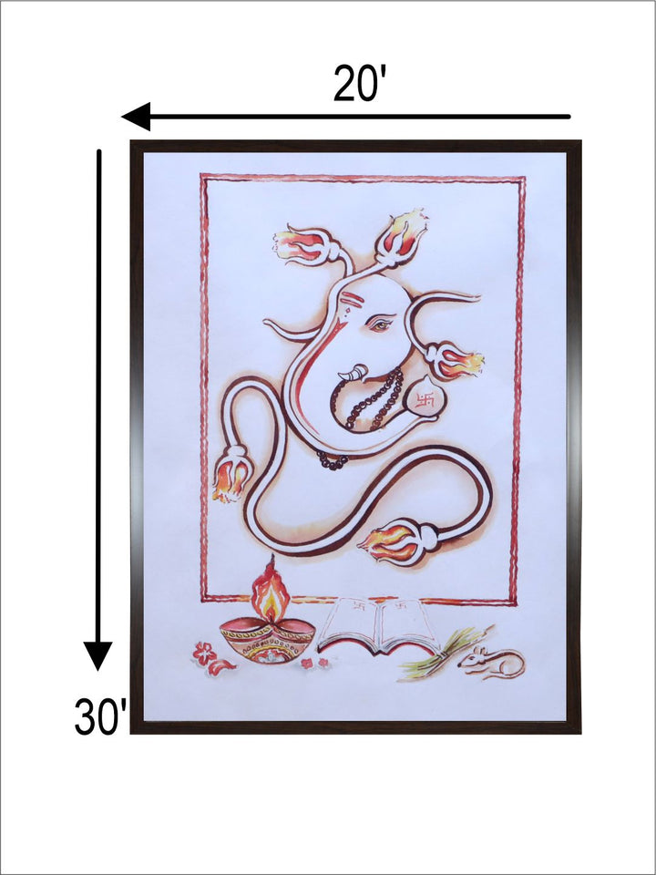 "Ganesh Ji Framed Painting Wall Art''