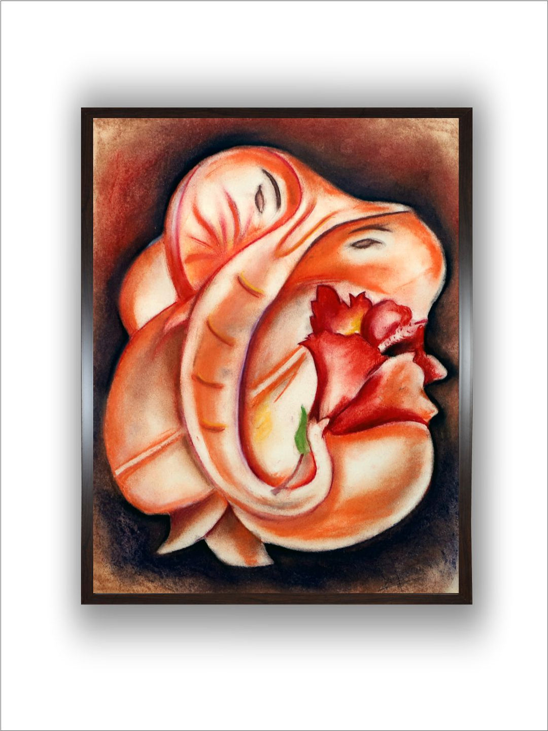"Ganesh Framed Painting Wall Art''