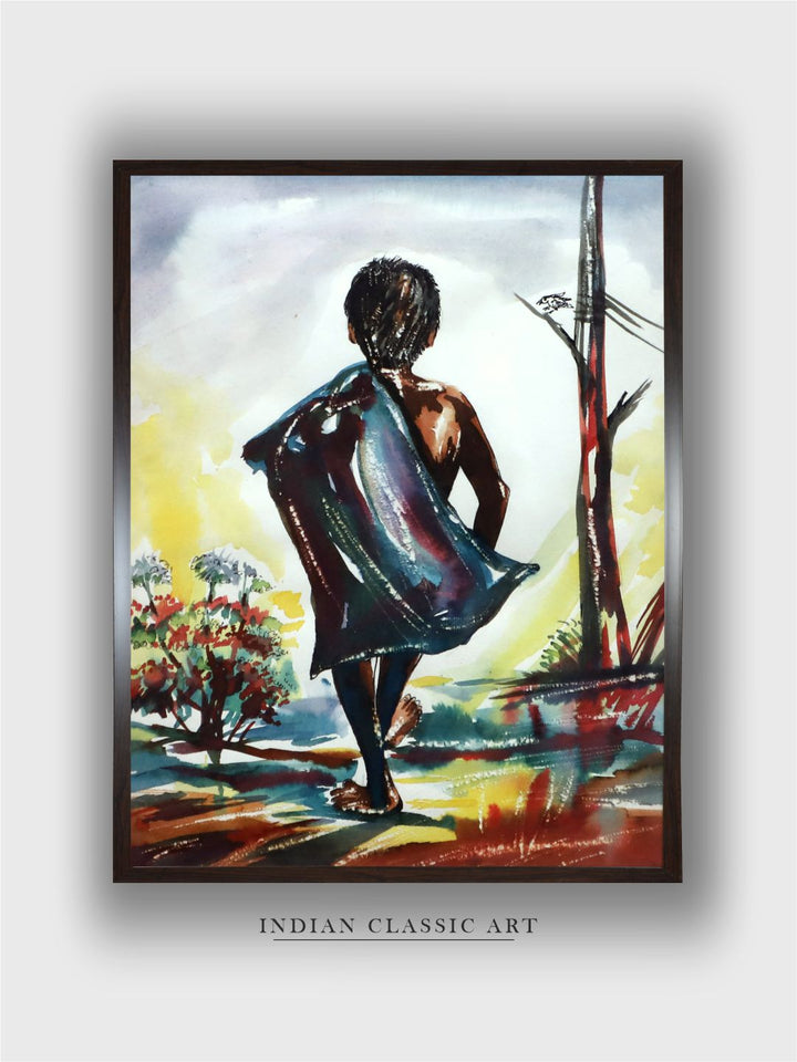 "Working Boy Painting Wall Art''