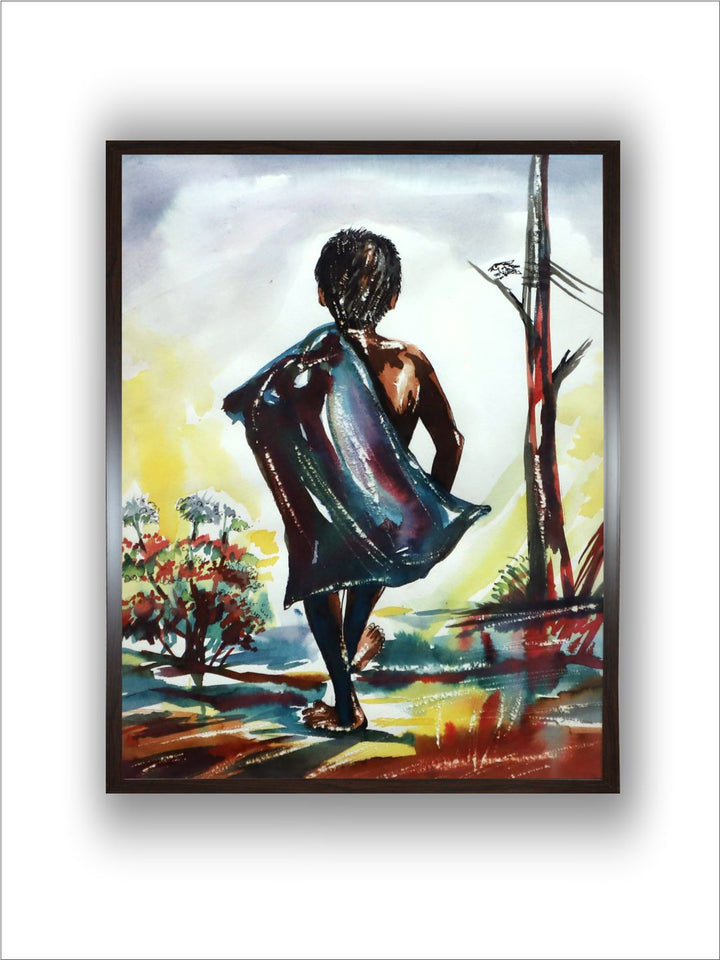 "Working Boy Painting Wall Art''