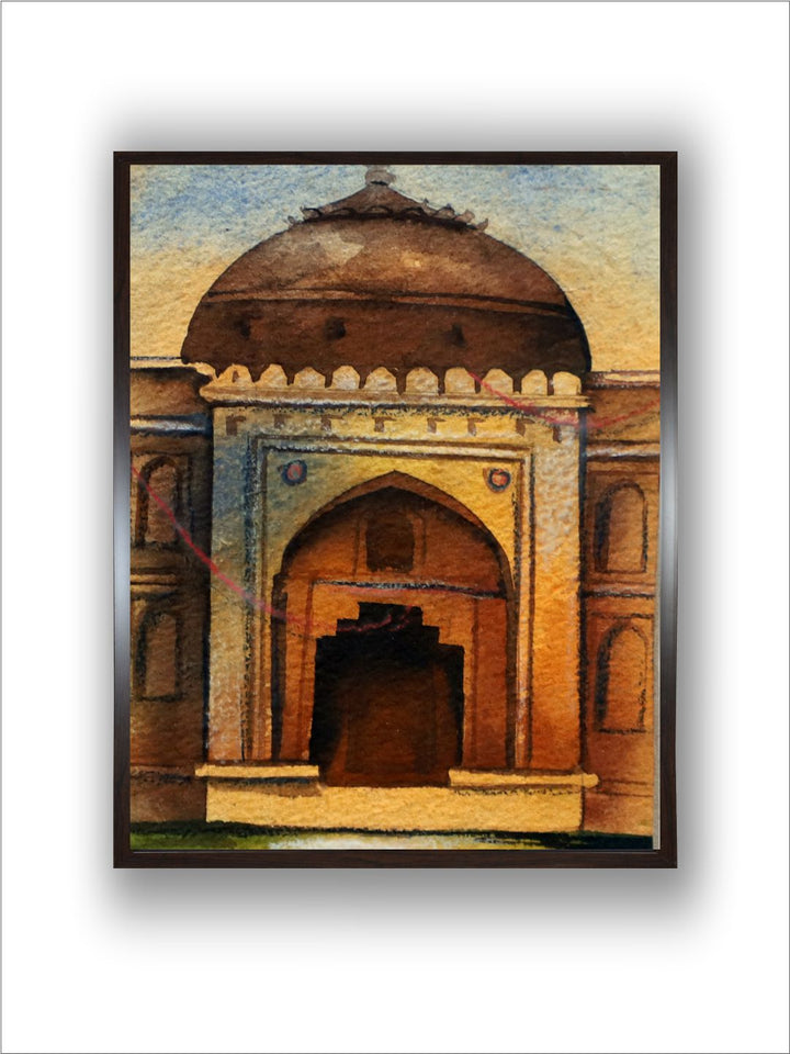 "Old Door Framed Painting Wall Art''