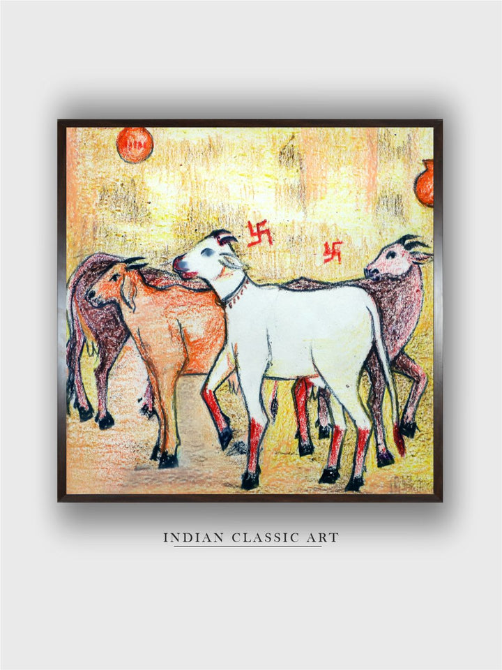 "Indian Folk Painting Wall Art''