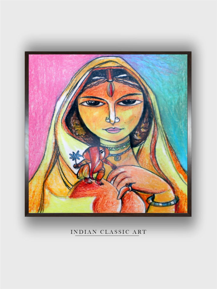 "Indian Folk Painting Wall Art''