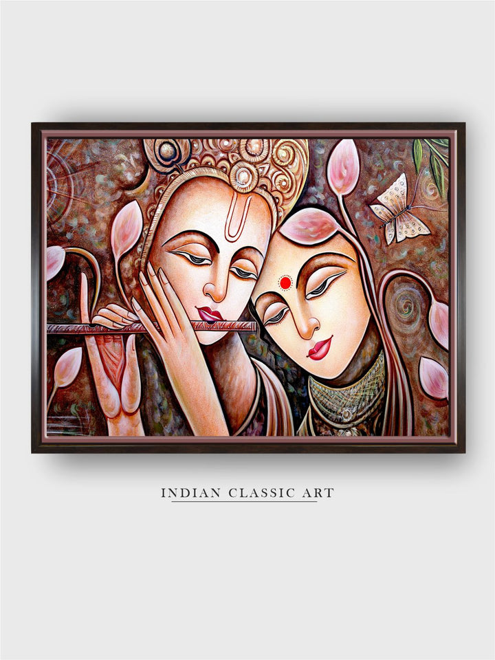 Radha Krishna Love Painting Spiritual Wall Art