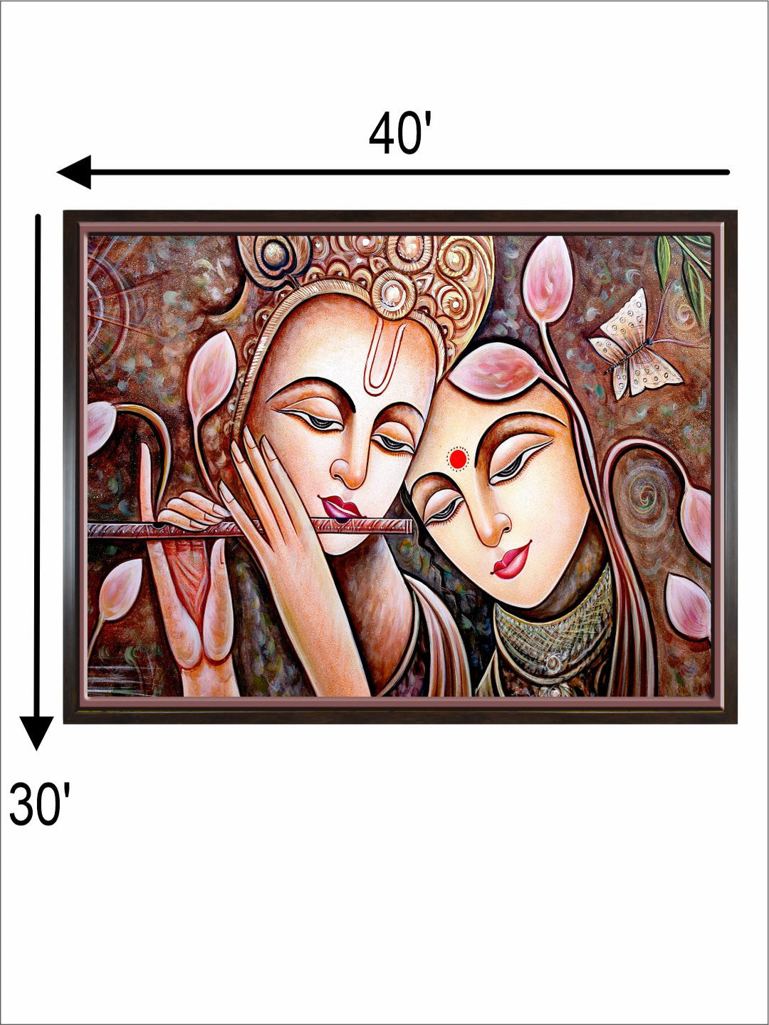 Radha Krishna Love Painting Spiritual Wall Art