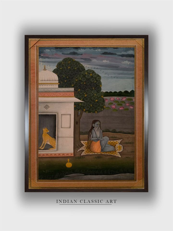 Ascetic Seated on Leopard's Skin, Provincial Mughal school Indian Art