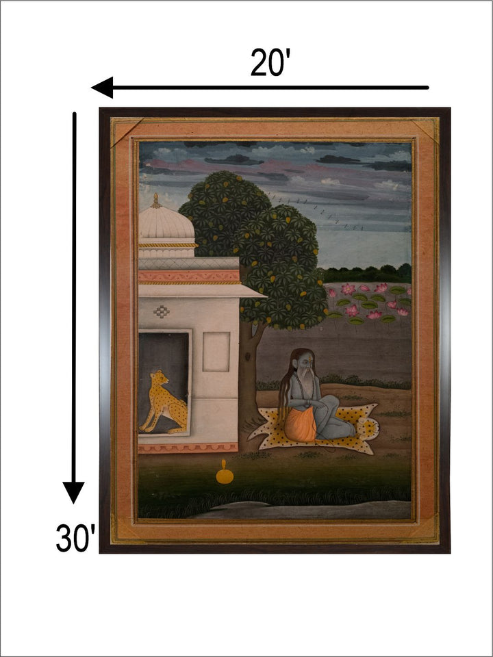 Ascetic Seated on Leopard's Skin, Provincial Mughal school Indian Art