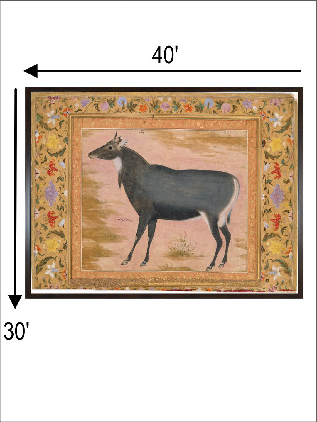 Study of a Nilgai (Blue Bull) , Folio from the Shah Jahan Album MET DT4808