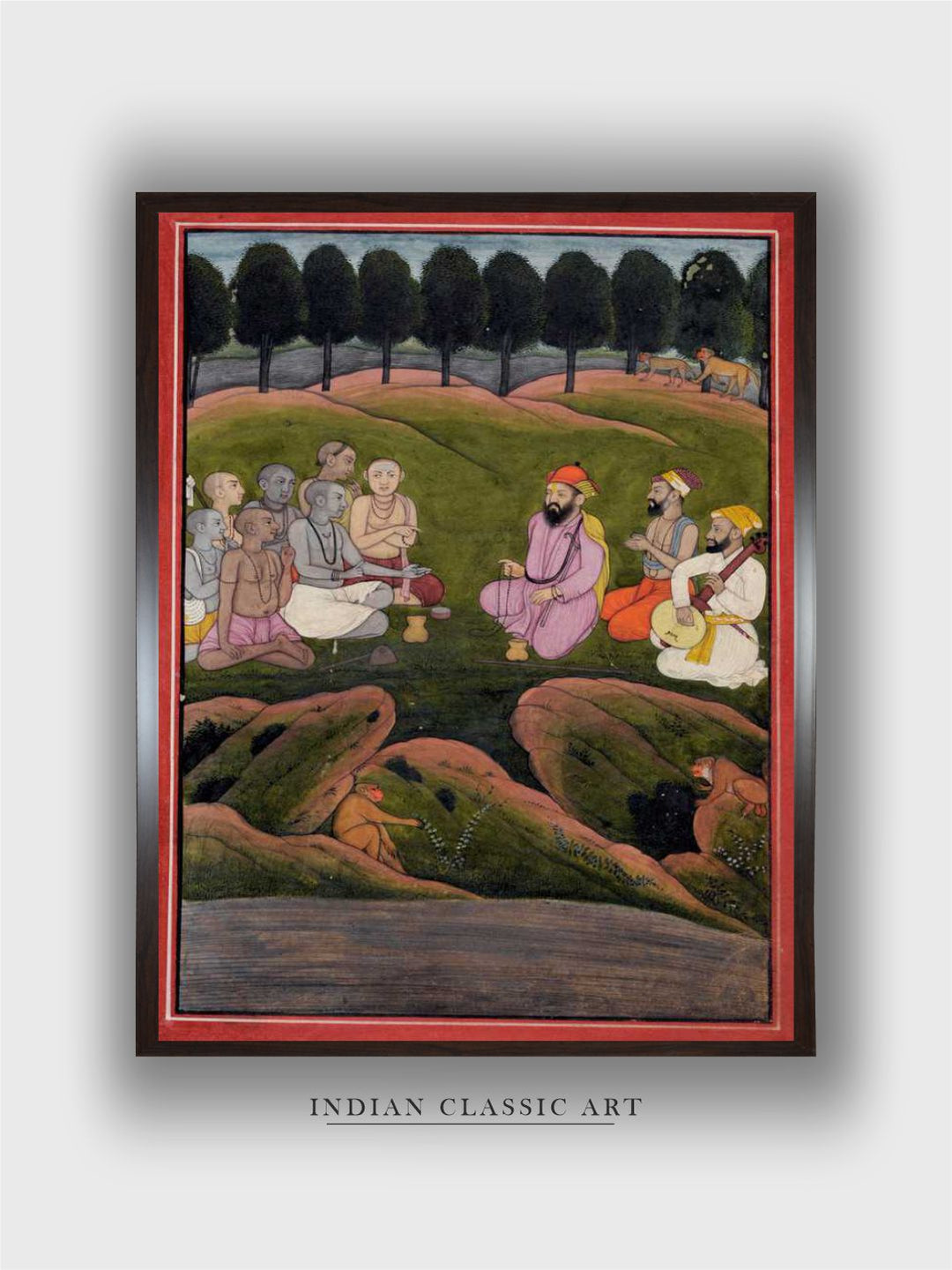 Guru Nanak engaged in an interfaith dialogue Janamsakhi painting