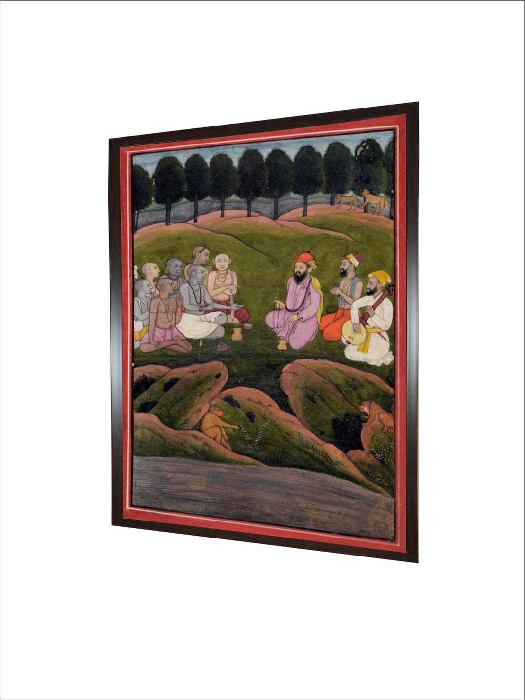 Guru Nanak engaged in an interfaith dialogue Janamsakhi painting