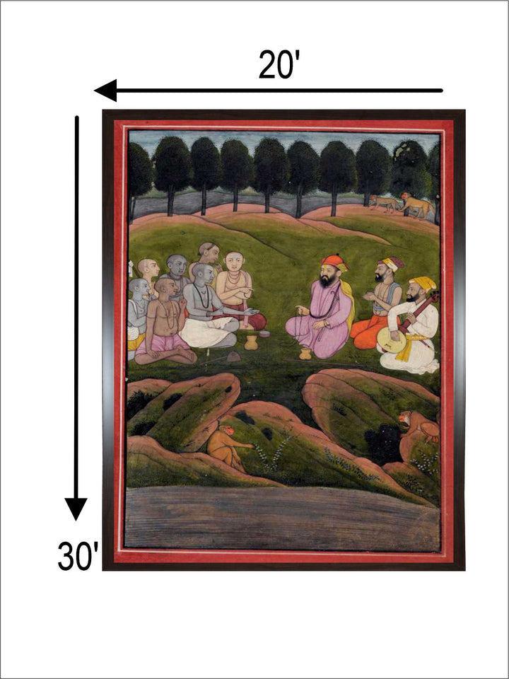 Guru Nanak engaged in an interfaith dialogue Janamsakhi painting