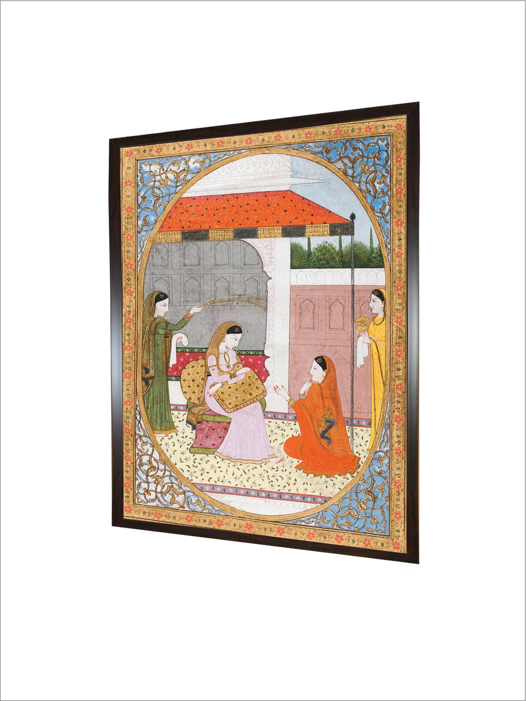 A pensive nayika with her sakhi