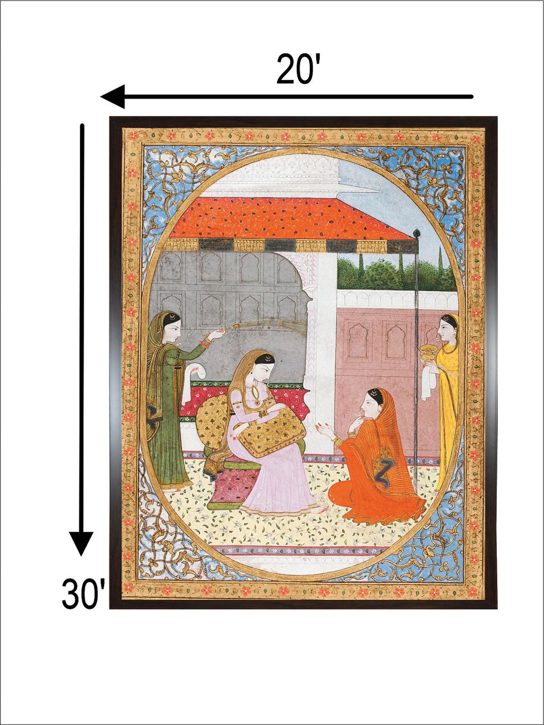 A pensive nayika with her sakhi