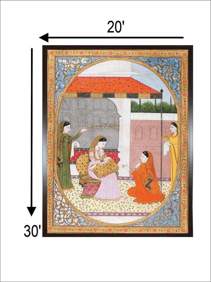 A pensive nayika with her sakhi