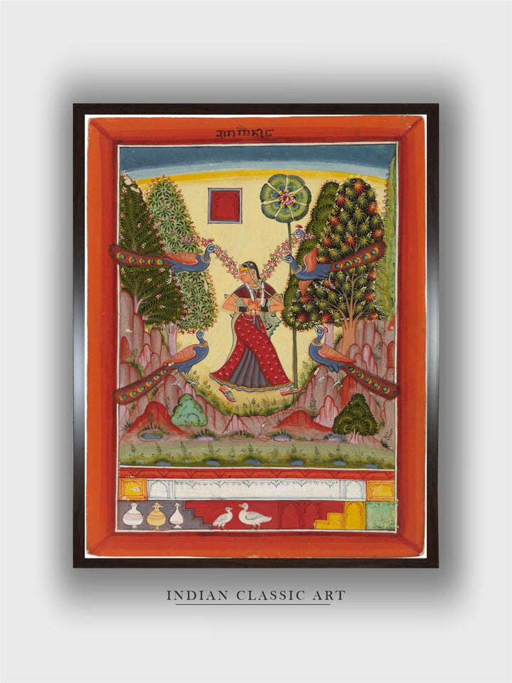Gauri Ragini A Girl with Peacocks