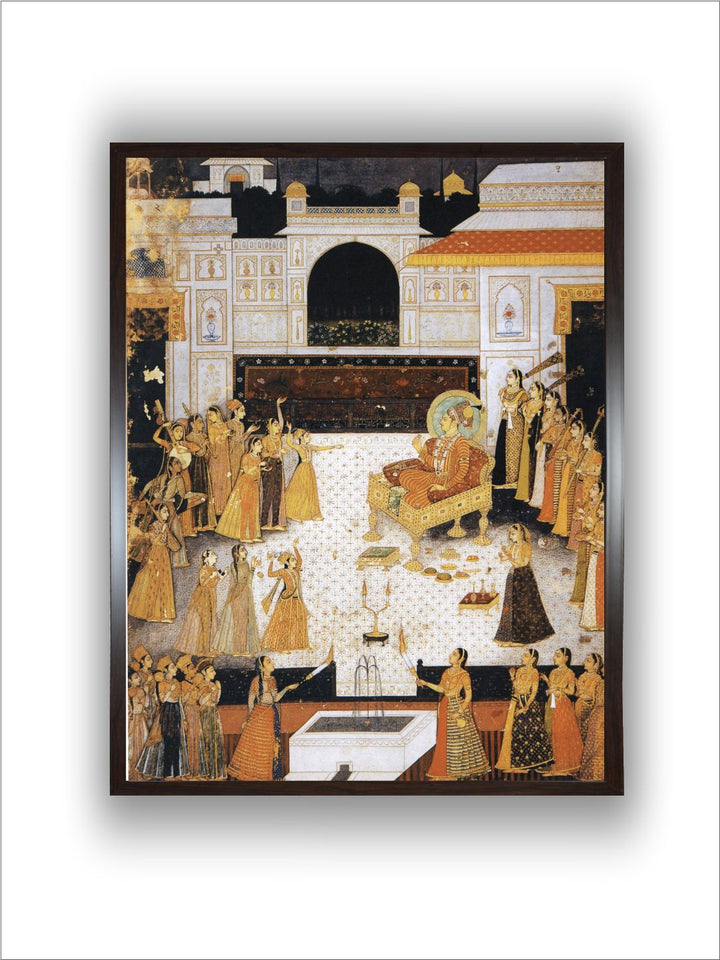 Maharaja Abhai Singh watching a dance performance