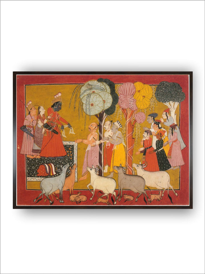 Rama Bestows His Possessions on the Brahmins His Friends and Servants