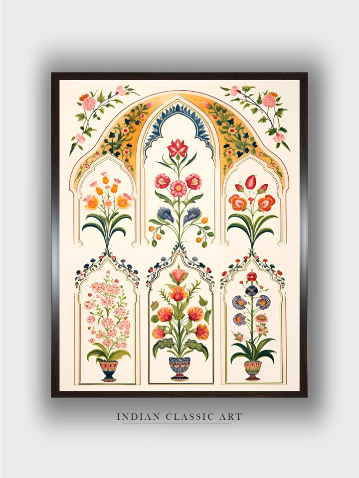 Indian Floral wall art painting