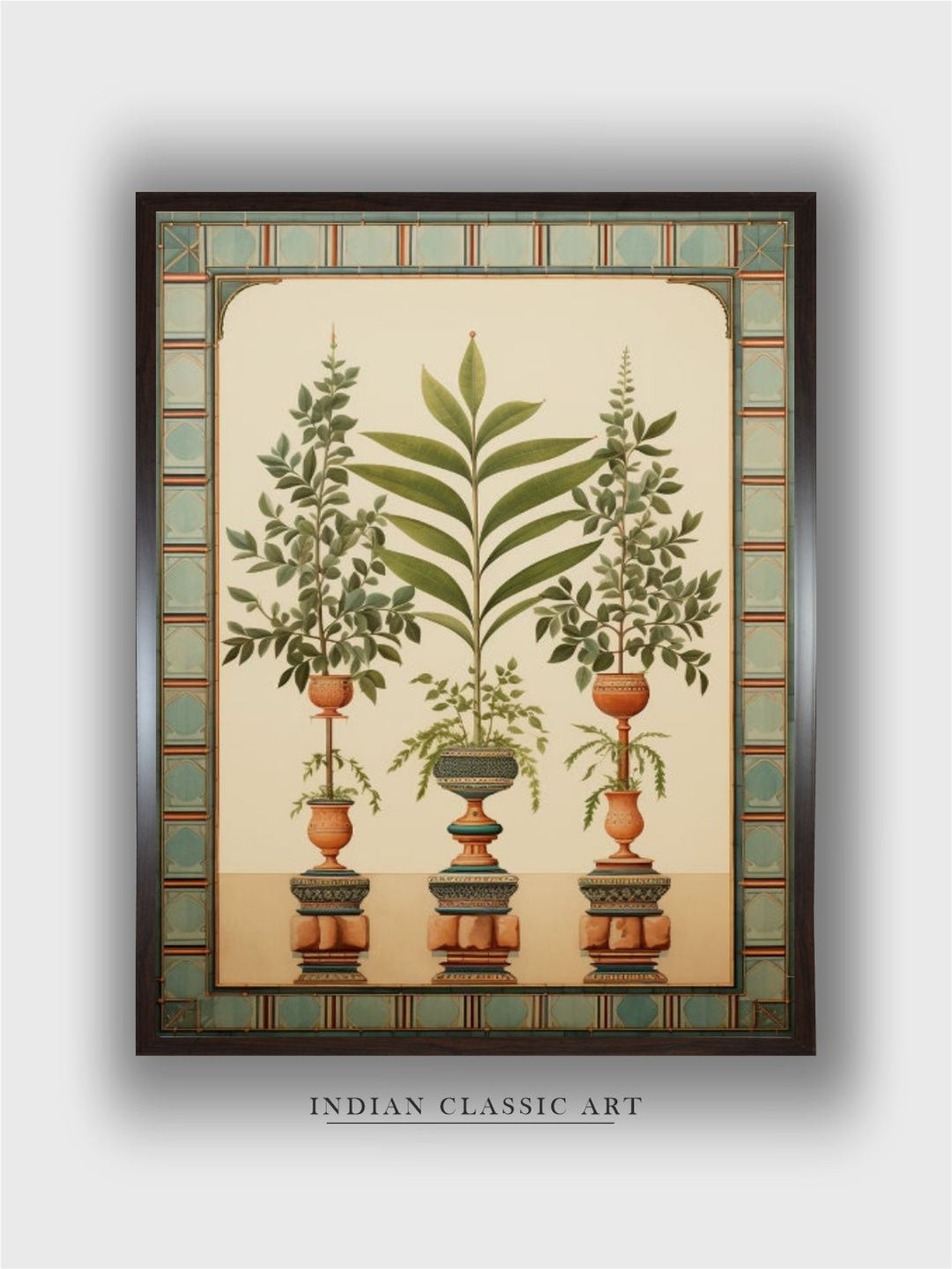 Indian Tulsi Plant Green Painting