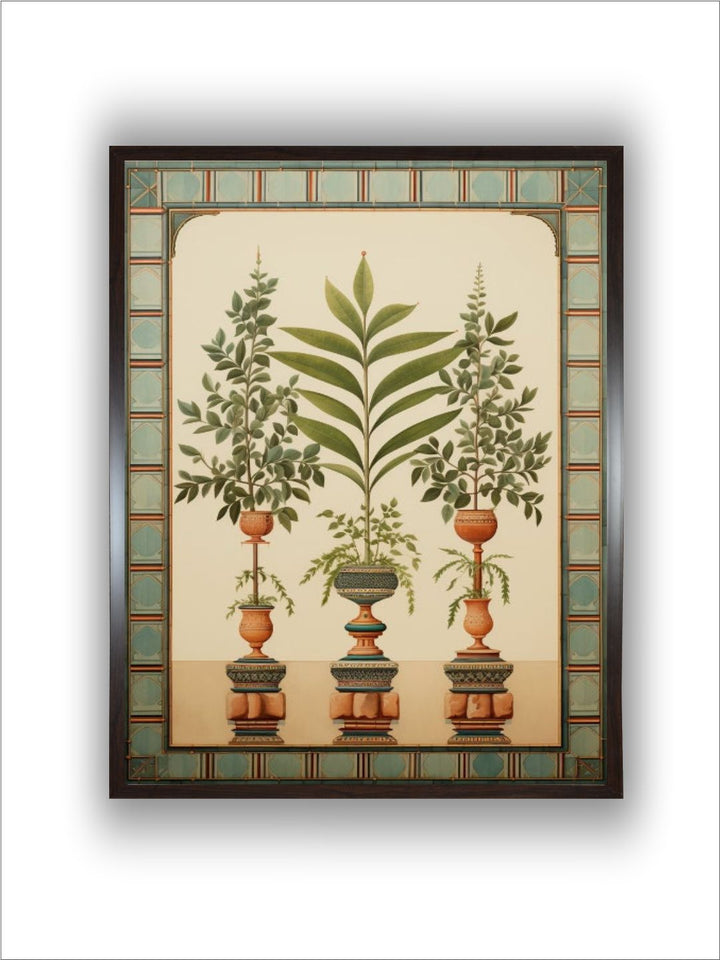 Indian Tulsi Plant Green Painting