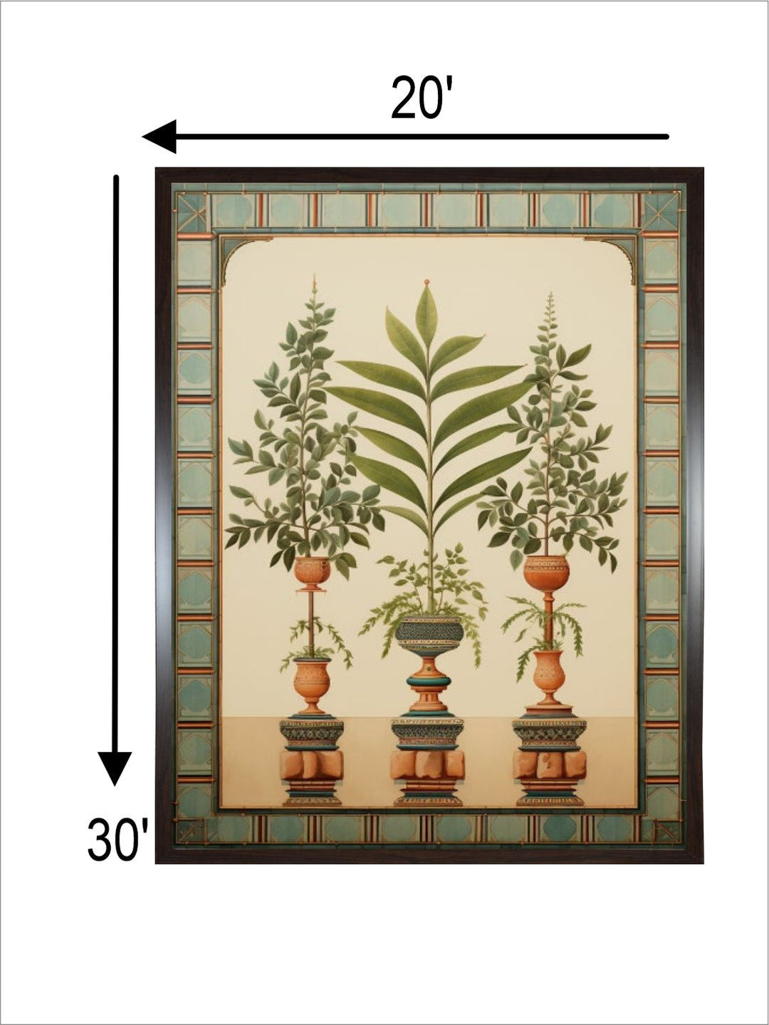 Indian Tulsi Plant Green Painting
