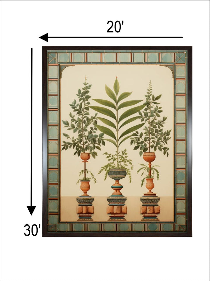Indian Tulsi Plant Green Painting