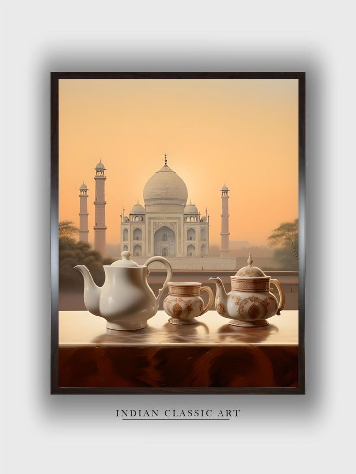 Taj Mahal Sunset Art