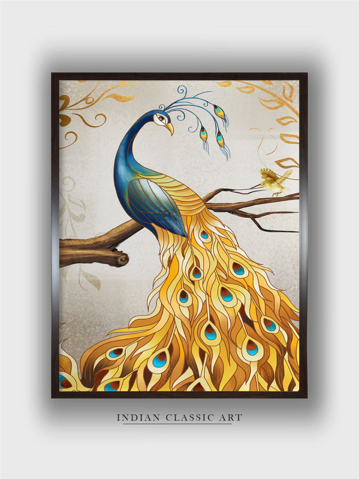 Peacock painting Indian folk art