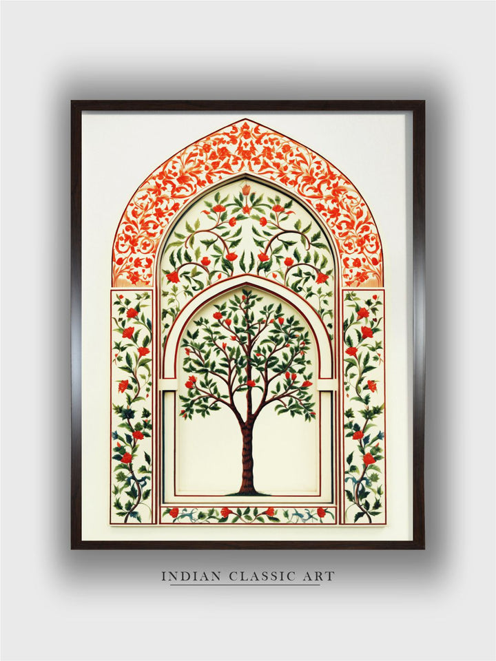Indian Art Floral Tree