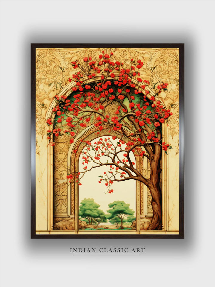 Pichwai Wallart Red Tree