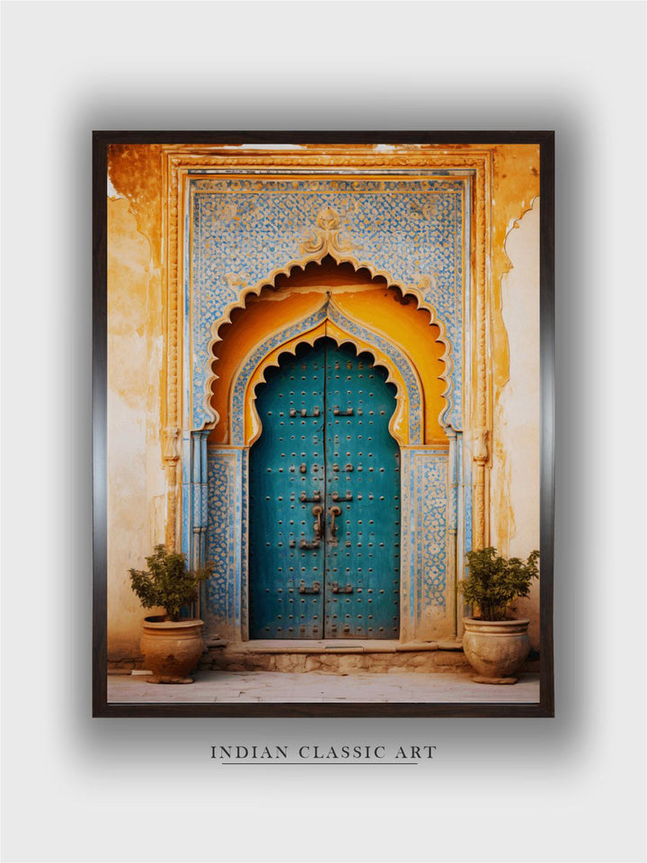 Vintage Blue Door | Indian Art