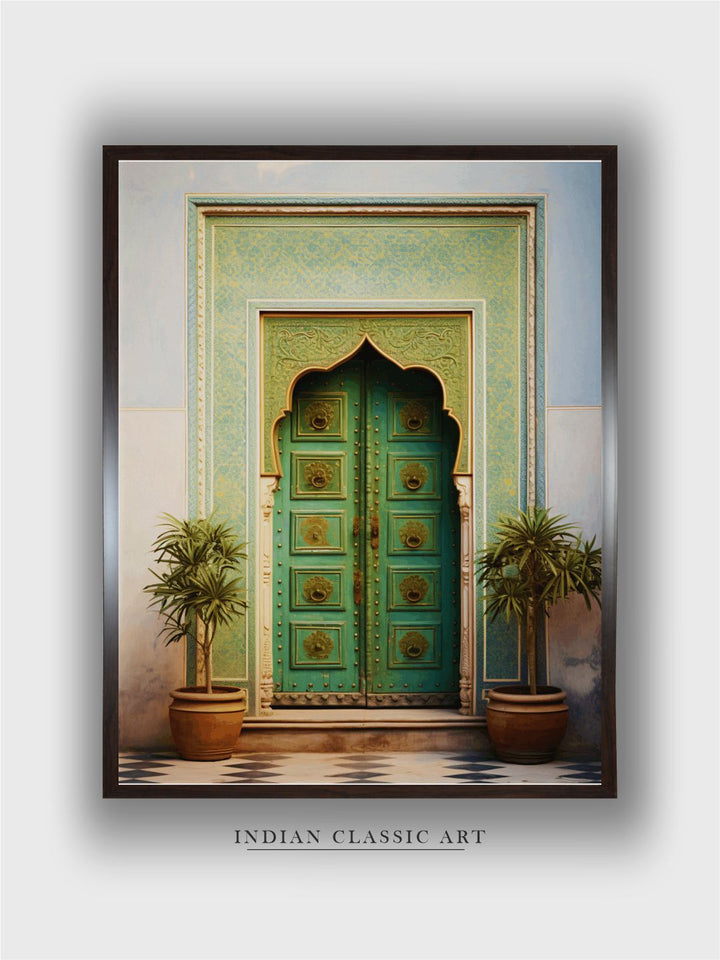 Vintage Green Door | Indian Art