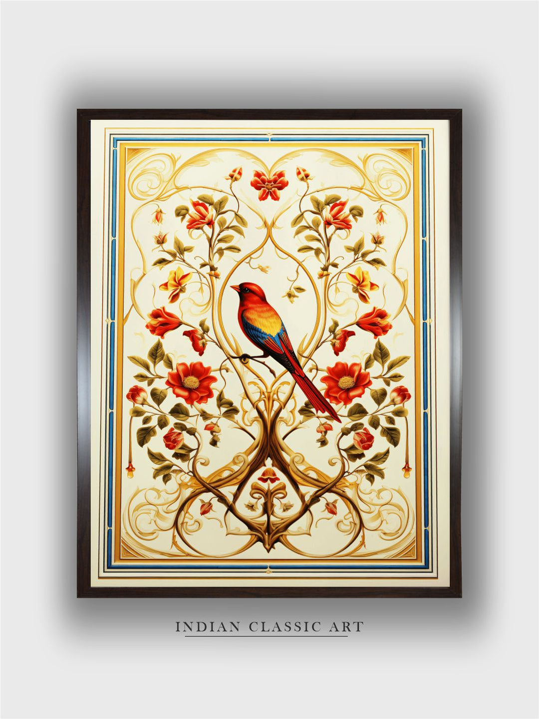 Bird Floral Painting Vintage
