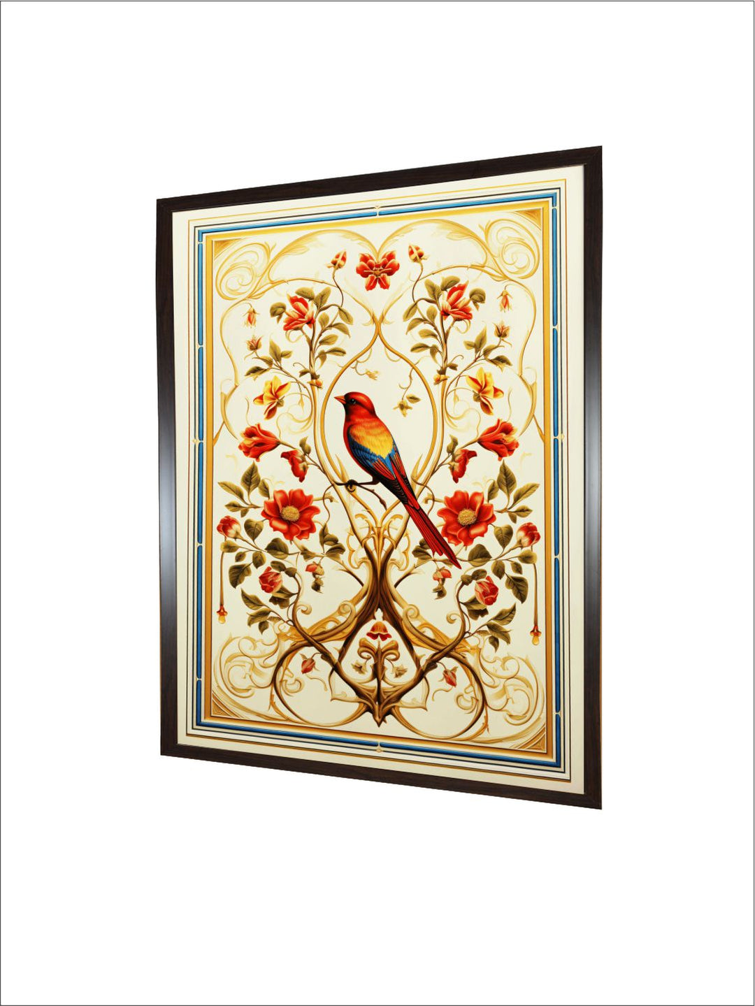Bird Floral Painting Vintage